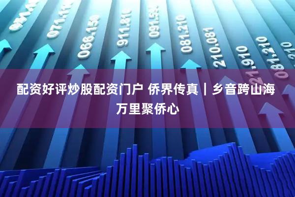 配资好评炒股配资门户 侨界传真｜乡音跨山海 万里聚侨心